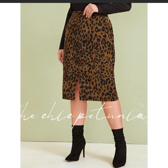 ♥️1 left ♥️ size leopard print split skirt - Picture 2 of 5